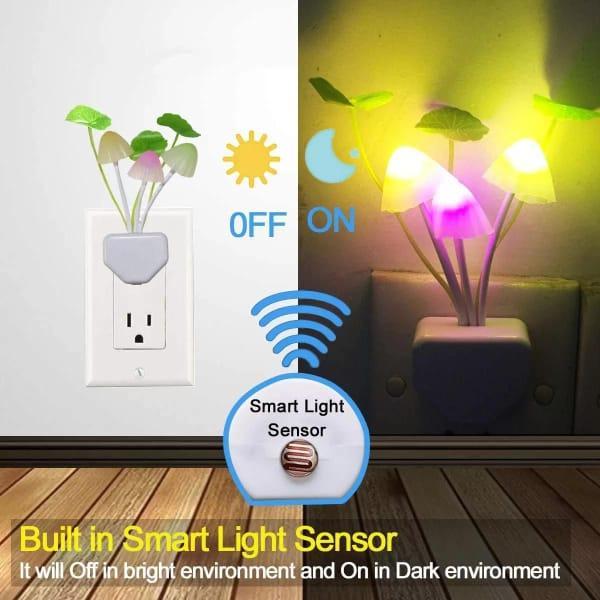 LED Mushroom Sensor Night Light - Pack Of 4