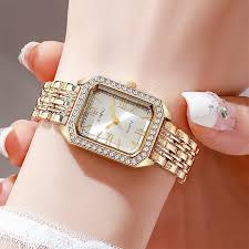 Women's Quartz Square Bracelet Watch - 1 Pc Water Resistant with Textured Strap 2 in stock